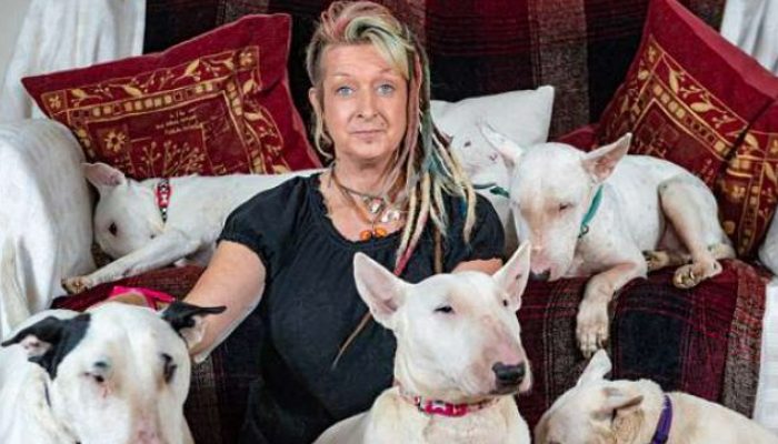 As soon as her husband informed her, "It's either the dogs or me," she chose the dogs, and she hasn't seen or heard from him since