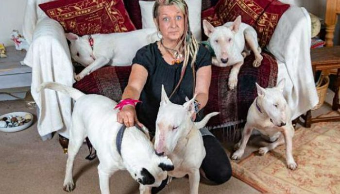 As soon as her husband informed her, "It's either the dogs or me," she chose the dogs, and she hasn't seen or heard from him since