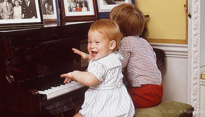 Seeing little William and Harry perform on the piano with mom brings back such happy memories.