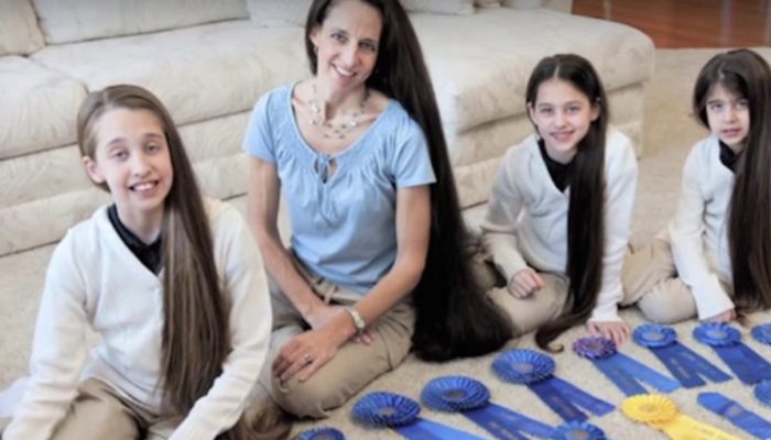 Mother and 3 girls have never cut their hair: watch when they go to boutique for first time.