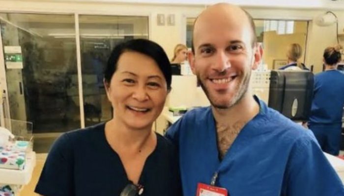 Nurse and the baby she cared for 28 years ago have been reunited. At the same hospital, he is now a resident.