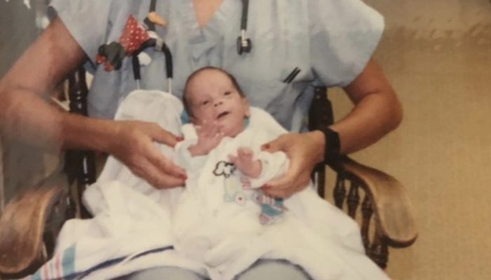 Nurse and the baby she cared for 28 years ago have been reunited. At the same hospital, he is now a resident.