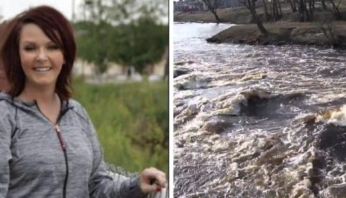A brave woman rescued a stroller carrying a 2-year-old child from a boiling river.