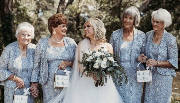 The lady got married and invited her four grandmothers to be her flower girls. The result was astonishing.