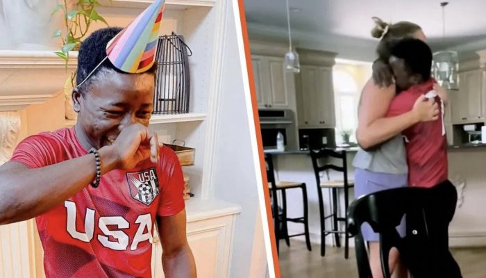 An adopted boy struggling to survive got first birthday cake of his life. The moment was incredible.