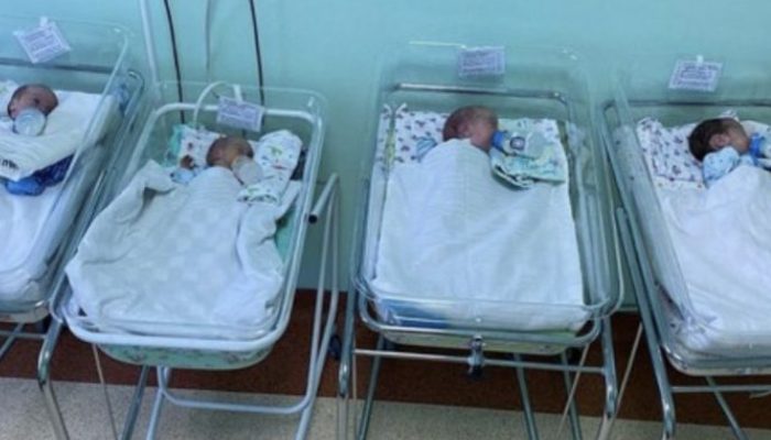 Four was definitely a surprise for the loving couple, who had been expecting for a boy.