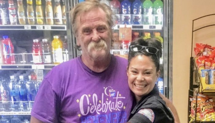 When the woman and the homeless guy finally met after 14 years, the man's life had completely changed.