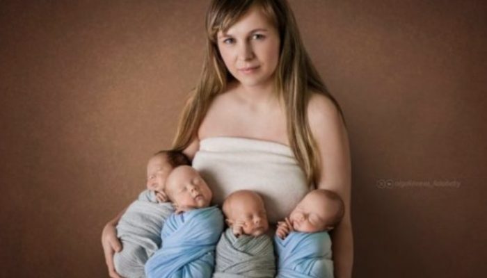 Four was definitely a surprise for the loving couple, who had been expecting for a boy.