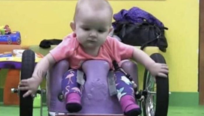 Parents made their little girl a handmade wheelchair. The result was really stunning to see.