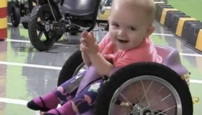 Parents made their little girl a handmade wheelchair. The result was really stunning to see.