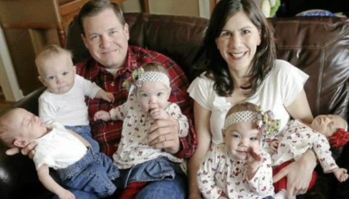 The doctor broke the incredible news to the couple two weeks after the couple adopted triplets.