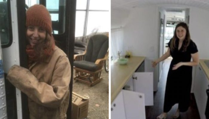 A girl has a brilliant idea as she created a cozy and comfortable mobile house out of an old bus.