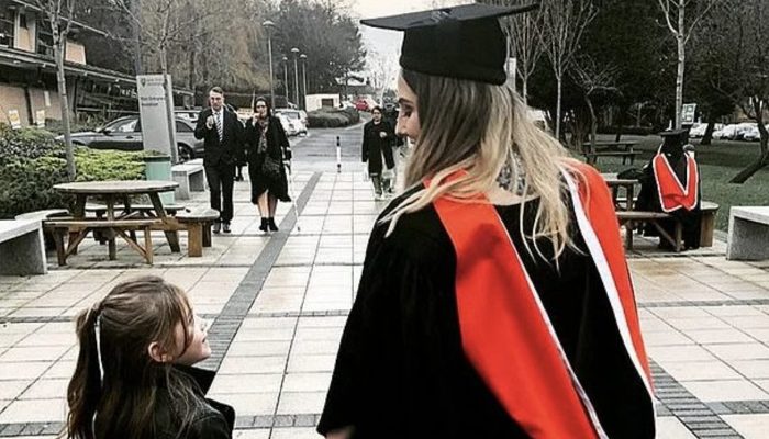 Teenage girl gave birth when she was 14 years old, and she and her daughter went to college together.
