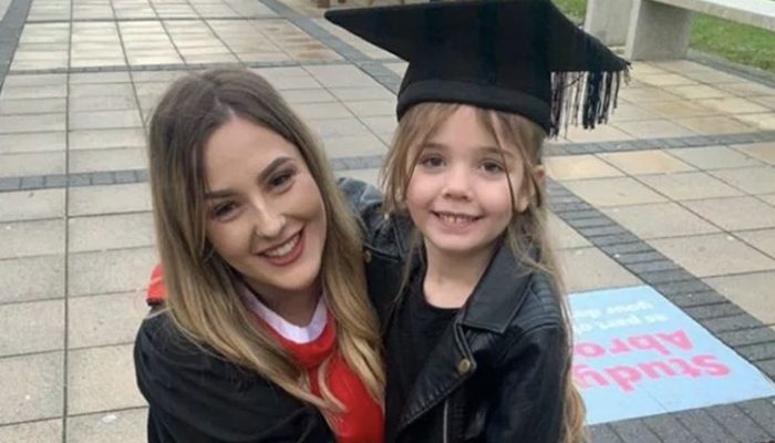 Teenage girl gave birth when she was 14 years old, and she and her daughter went to college together.