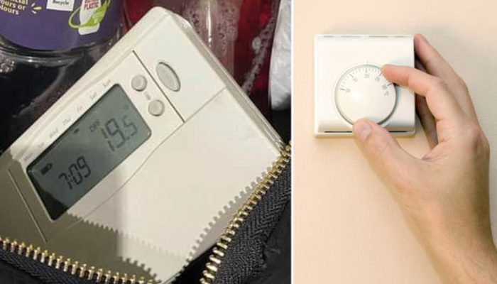 Mother takes the heater control to work so the child can not turn it up. How she takes it is interesting to see.