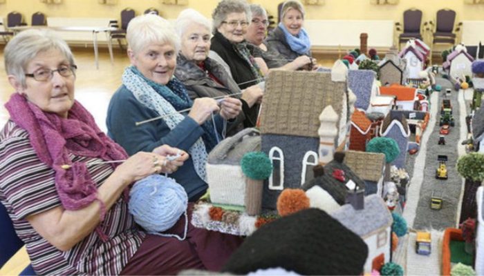 Northern Ireland's women knitted their own village after getting carried away.