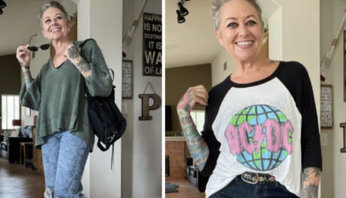Amazing woman with tattoos was dressed as a teenager because she considers that you are the only one who can, be yourself.