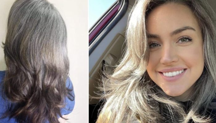 A woman with gray hair is now saving £1,000 a year after giving up dye. He looks amazing with her natural hue.