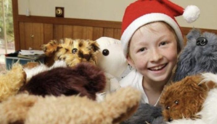 12-year-old child who is creative and kind dedicates all of his leisure time to making teddy bears for charity.
