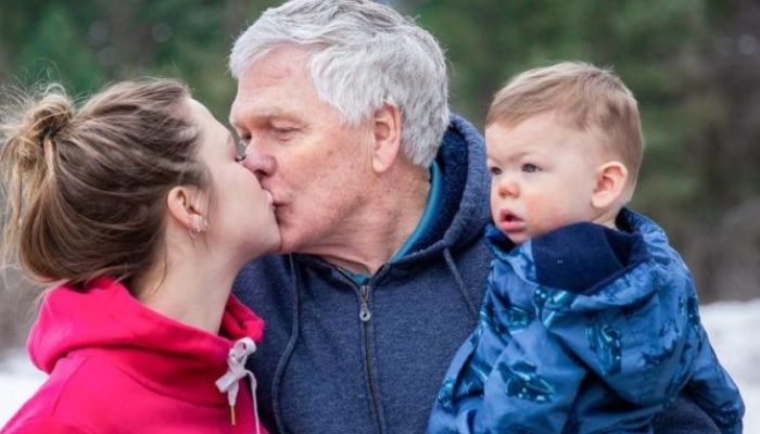See how the Canadian couple, who are 45 years apart in age, raises their son.