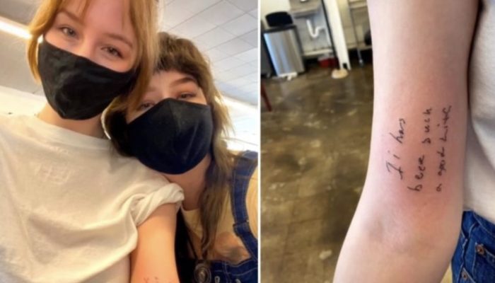 Two sisters got a tattoo of the lines from their father's final note and got their hands on the Internet.