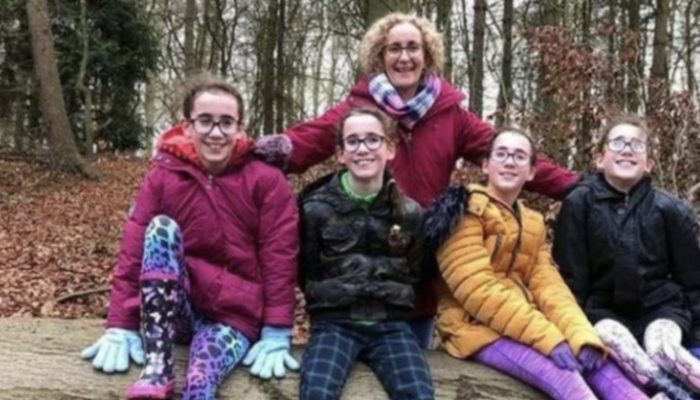 The stunning woman gave birth to quadruplets who now resemble her in many ways.