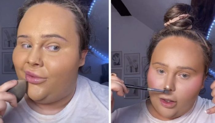 People do not believe the girl when she shows up without makeup since she is a different person.