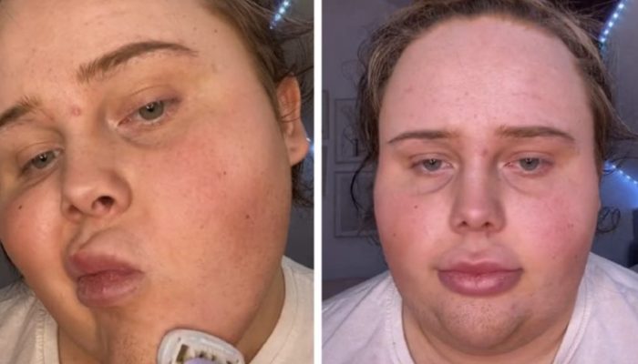 People do not believe the girl when she shows up without makeup since she is a different person.