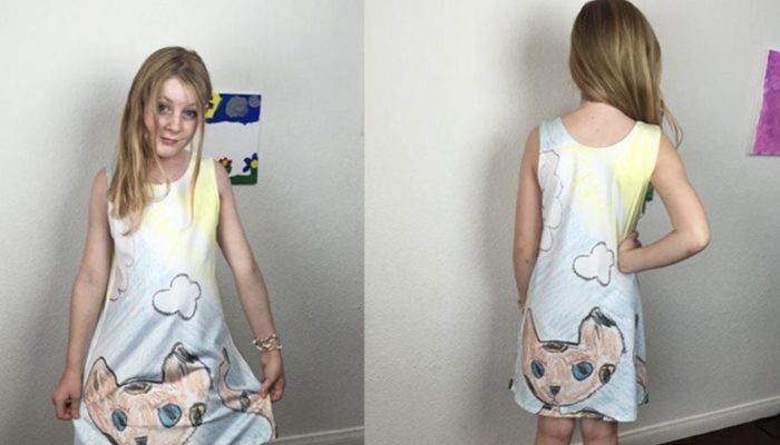 Mom has designed a one-of-a-kind project that allows the children to wear what they have drawn.