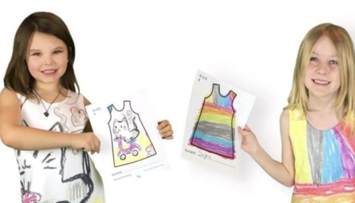 Mom has designed a one-of-a-kind project that allows the children to wear what they have drawn.