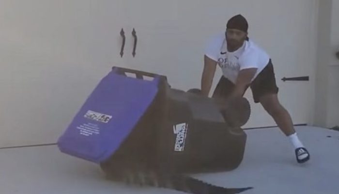 This man saved his neighbor by single-handedly catching an alligator in a trash can. He was regarded as a hero.