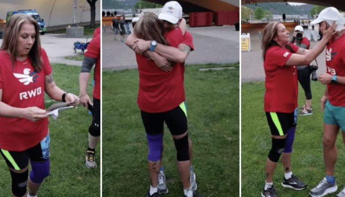 35 years from being adopted, a son surprised his mother at a marathon. This was an unexpected moment.