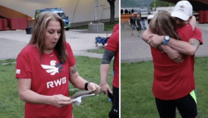 35 years from being adopted, a son surprised his mother at a marathon. This was an unexpected moment.