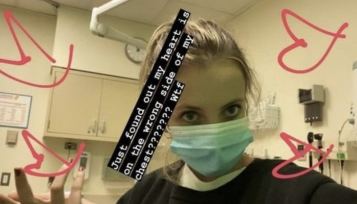 The girl had an x-ray and discovered that persons like her are less than 1% of the world's population.