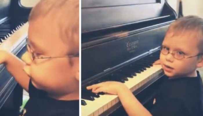The piano playing of a lovely 6-year-old boy will astound you. You will amaze to see his playing.