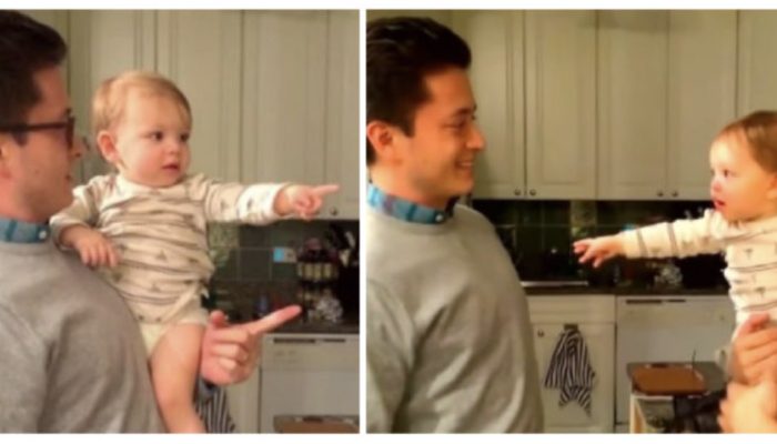 It's fascinating to see a young boy's response when he meets his father's twin sibling.