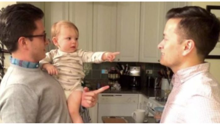 It's fascinating to see a young boy's response when he meets his father's twin sibling.