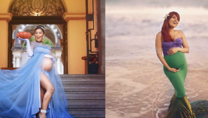A Brazilian maternity photographer transforms expectant mothers into Disney princesses like a true fairy Godmother.