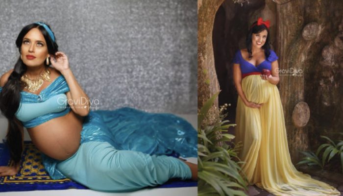 A Brazilian maternity photographer transforms expectant mothers into Disney princesses like a true fairy Godmother.