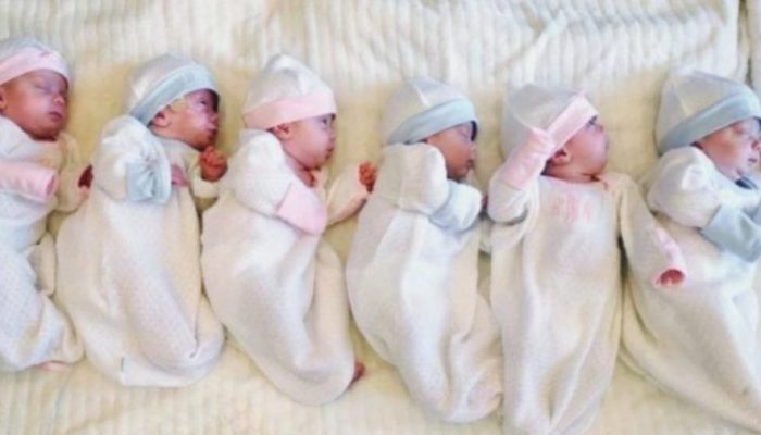 The couple was expecting their fourth kid, but ended up with six