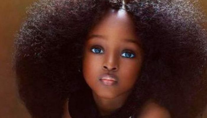 Pictures show a young Nigerian girl, aged 5, who has apparently been solicited for modeling jobs
