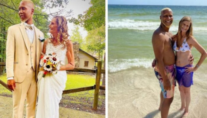 They've been married for four years; she's 61 and he's 24, and they have two grown children and one on the way. According to the internet, this is how the famous pair seems