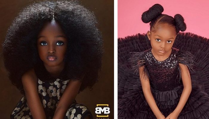 Pictures show a young Nigerian girl, aged 5, who has apparently been solicited for modeling jobs