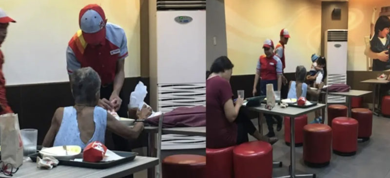 Un homme au bon cœur a récemment partagé un repas avec une dame âgée qui se sentait seule après qu'un groupe d'adolescents ait ignoré ses tentatives de conversation amicale