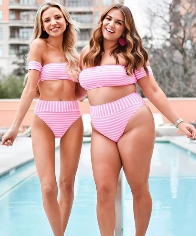 "A szépség sokféle formában jelenik meg." Két barátnő – az egyik plus-size, a másik XXS – egyforma fürdőruhát viselnek, hogy megmutassák, a szépség sokféle lehet!