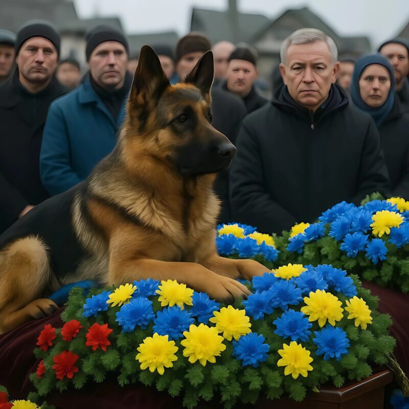 A hűséges németjuhász a koporsó mellett ugatott és letaposta a virágokat. Amikor kinyitották, mindenki megdermedt — nem ő volt az. Max érezte az igazságot a kezdetektől.