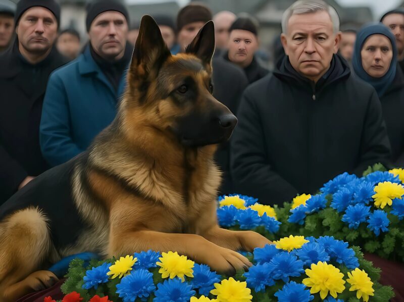 A hűséges németjuhász a koporsó mellett ugatott és letaposta a virágokat. Amikor kinyitották, mindenki megdermedt — nem ő volt az. Max érezte az igazságot a kezdetektől.
