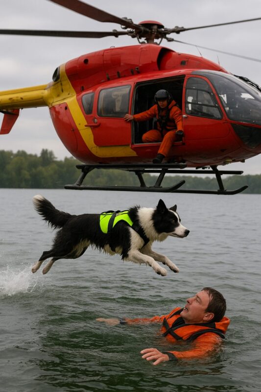 A mentőkutya kiugrott a helikopterből, és amit a vízben láttam, megfagyasztotta a véremet.
