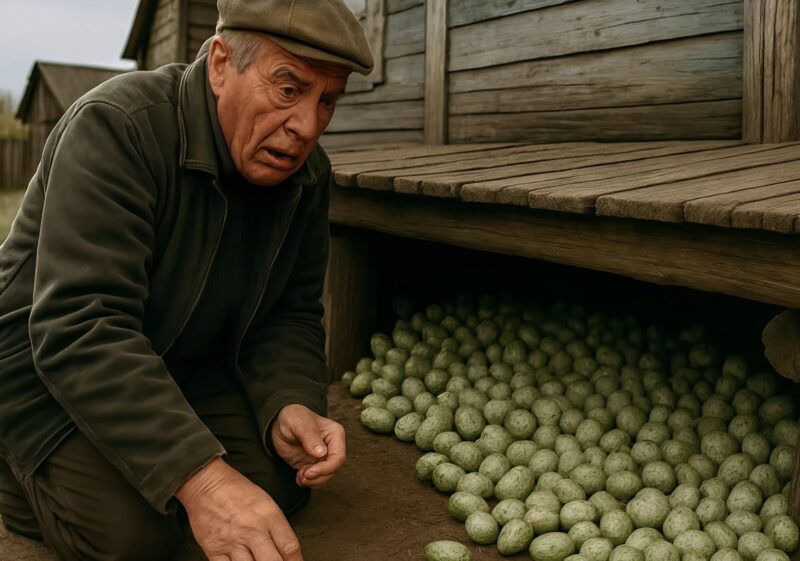 Egy idős férfi több száz, furcsa, kerek, tojás alakú tárgyat talált az erkélye alatt. Amikor feltörte az egyik tojást, megdöbbenve látta, mi van benne.
