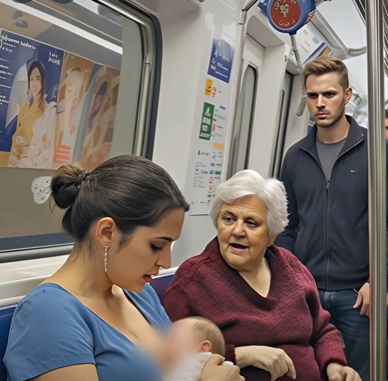 Egy fiatal anya a metrón etette a kisgyermekét, amikor a mellette ülő nő káromkodni és nevetgélni kezdett. De egy fiatalember közbelépett, és a következőket tette...